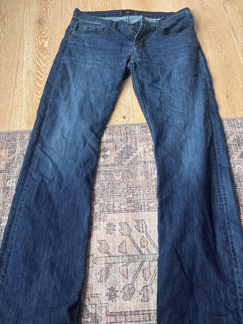 7 For All Mankind Men's Dark Blue Bootcut Jeans